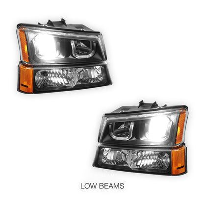 Chevrolet Avalanche 2500 LS / LT (2003 - 2006) Dual LED DRL Headlights LH + RH